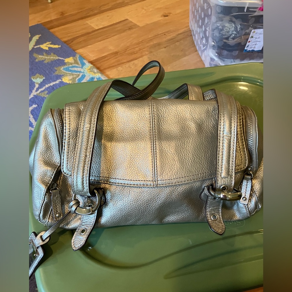 Metallic Leather Shoulder Bag